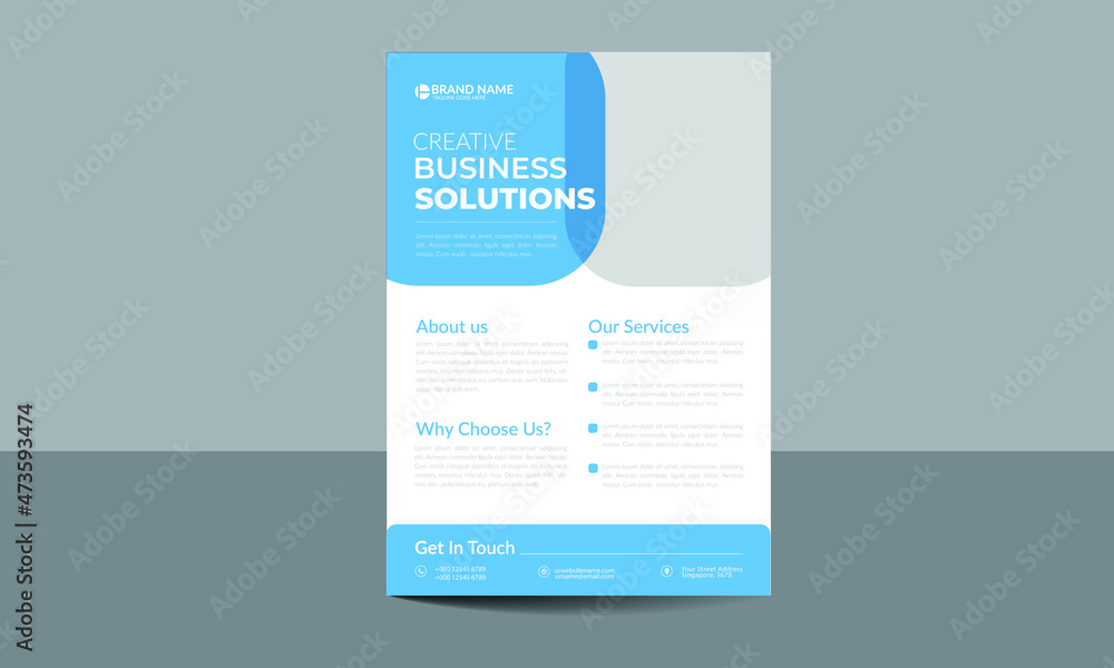 Creative Business flyer design 2022 for grow your business with modern concept and a4 size vector layout template