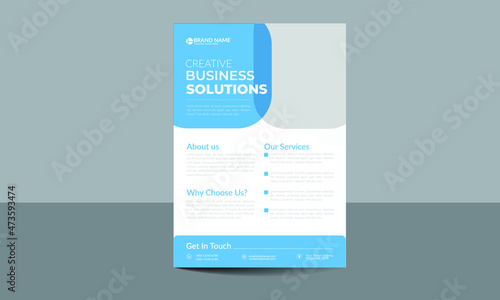 Creative Business flyer design 2022 for grow your business with modern concept and a4 size vector layout template