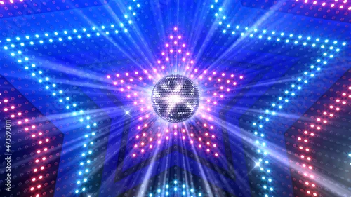 Obraz Mirror Ball Disco Lights Club Dance Party Glitter 3D illustration