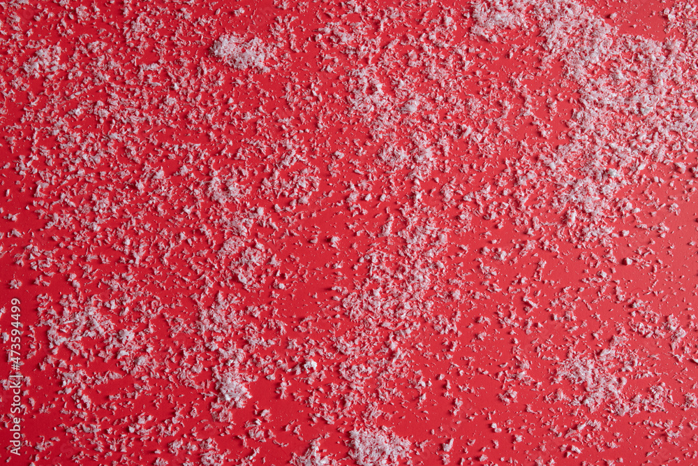 snow texture on a red background snow texture on a red background