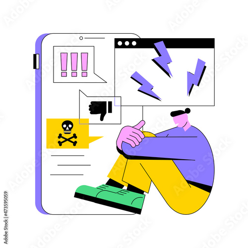 Internet trolling abstract concept vector illustration. Digital harassment, internet troll, social media aggressive behavior, trolling technique, tactic, off-topic comment abstract metaphor.