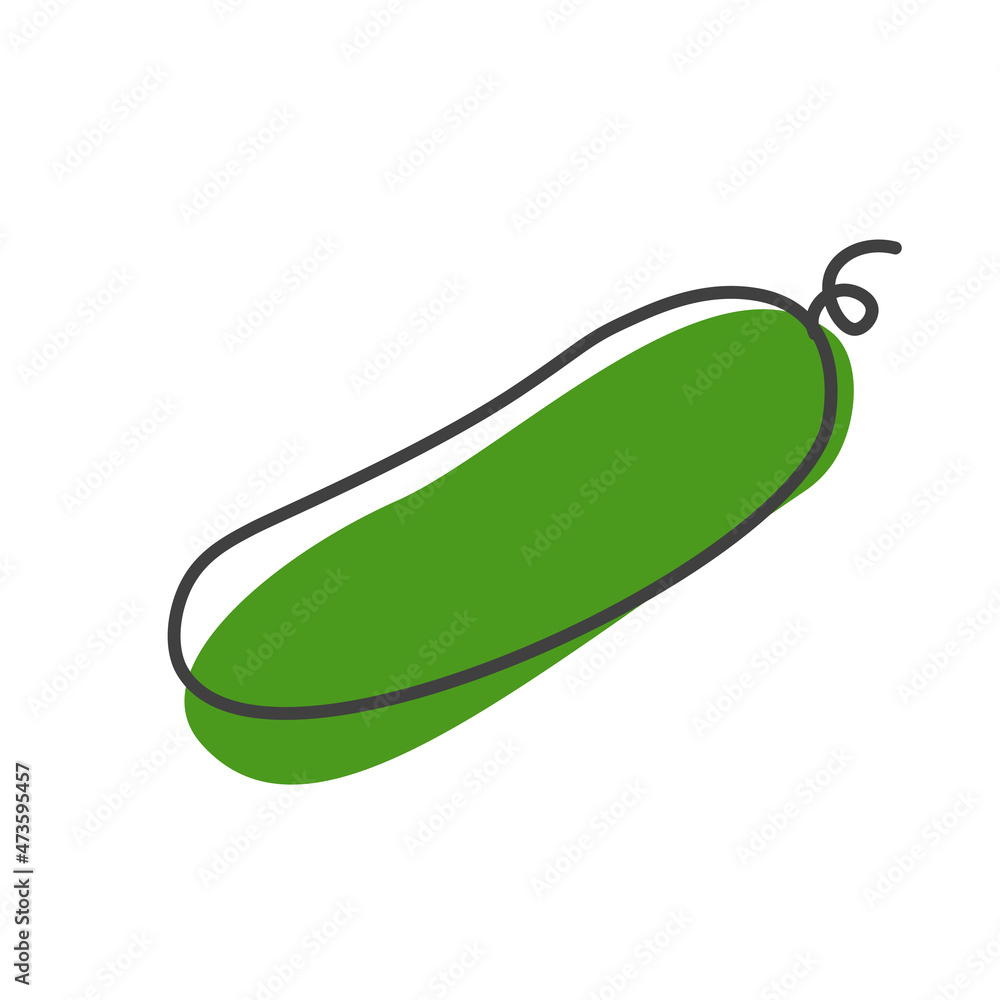 Cucumber linear icon. Fruit symbol. Logo concept. Vector illustration isolated on white background.	