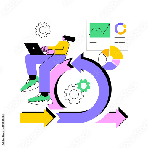 Agile project management abstract concept vector illustration. Agile approach, software development company, management method, scrum methodology, project life cycle, workflow abstract metaphor.