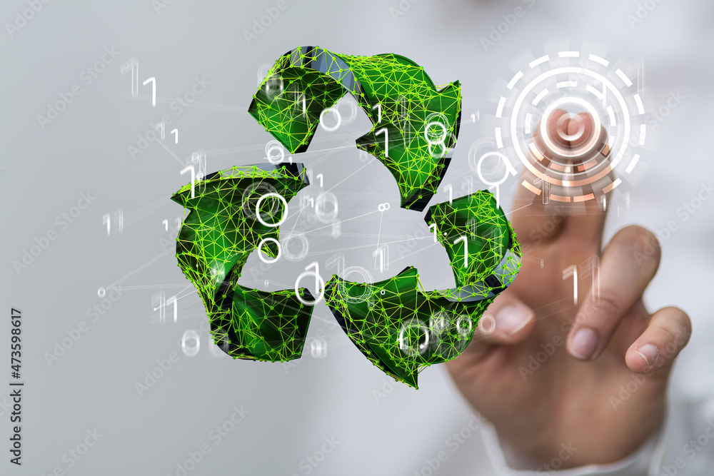 volumetric green recycling sign 3d volumetric green recycling sign 3d