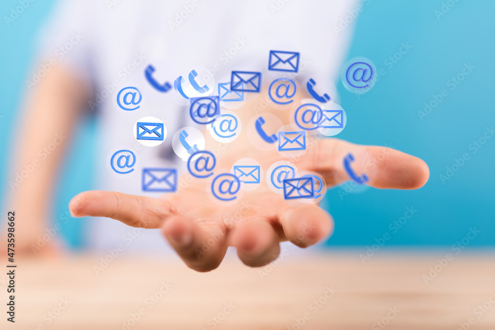 holding smartphone and checking email online on web with holding smartphone and checking email online on web with