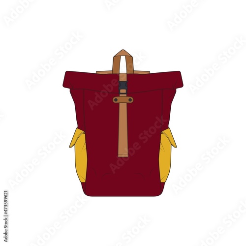 Vector Colorful Backpacks. Backpacks for schoolchildren, students, travellers and tourists. Back to School rucksack flat vector illustrations isolated on white.
