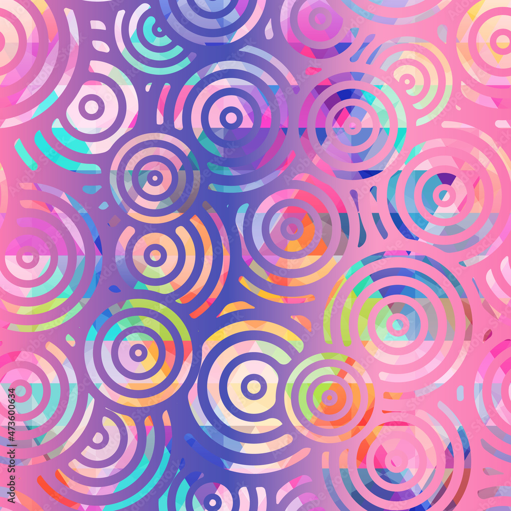 Bright circle geometric seamless pattern. Bright circle geometric seamless pattern.