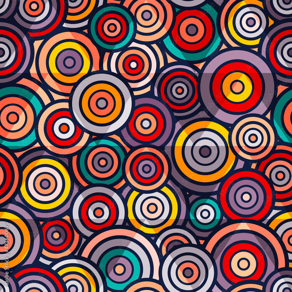 Colored circle geometric seamless pattern. Colored circle geometric seamless pattern.