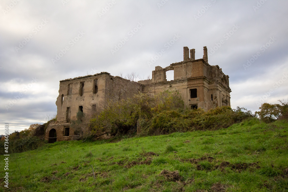 Ruins of Baroque Church of San Bonaventura in The ruins of ancient Monterano,Canale Monterano,Italy.Historical Ruins of Baroque Church of San Bonaventura in The ruins of ancient Monterano,Canale Monterano,Italy.Historical