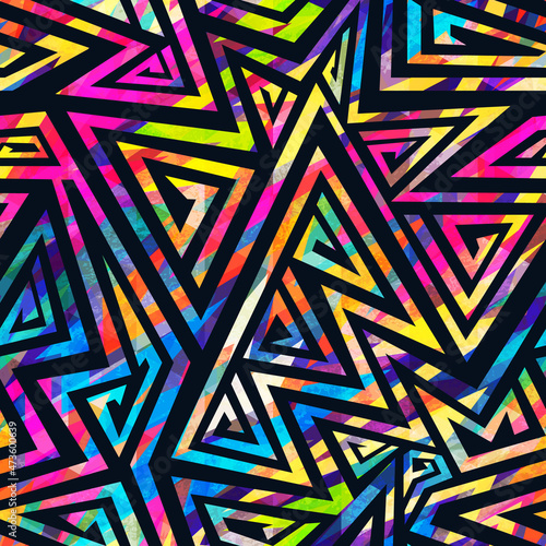 Bright color geometric seamless pattern.