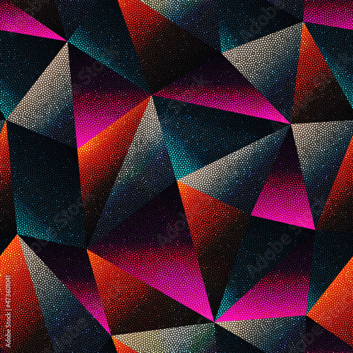 Grunge triangle geometric seamless texture.
