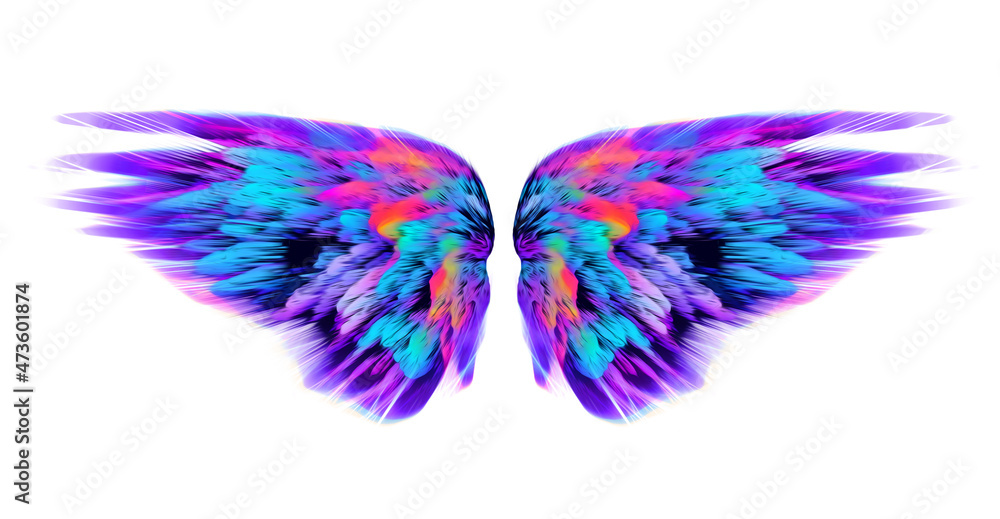 Colourful Abstract Bright Angel Wings Colourful Abstract Bright Angel Wings