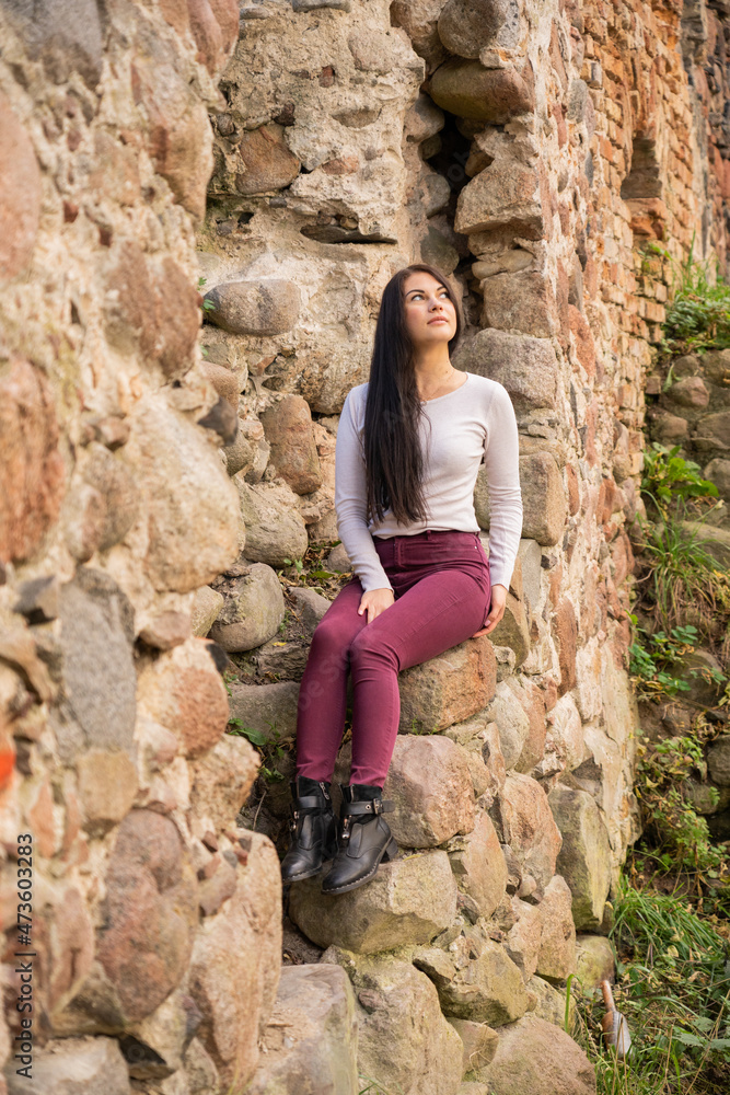 beautiful young girl posing near the river beautiful young girl posing near the river
