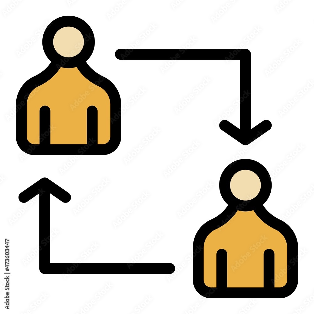 Person comparison icon. Outline person comparison vector icon color flat isolated Person comparison icon. Outline person comparison vector icon color flat isolated
