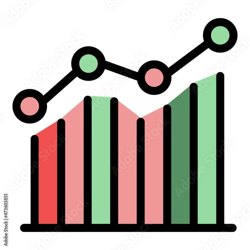 Graph chart comparison icon. Outline graph chart comparison vector icon color flat isolated