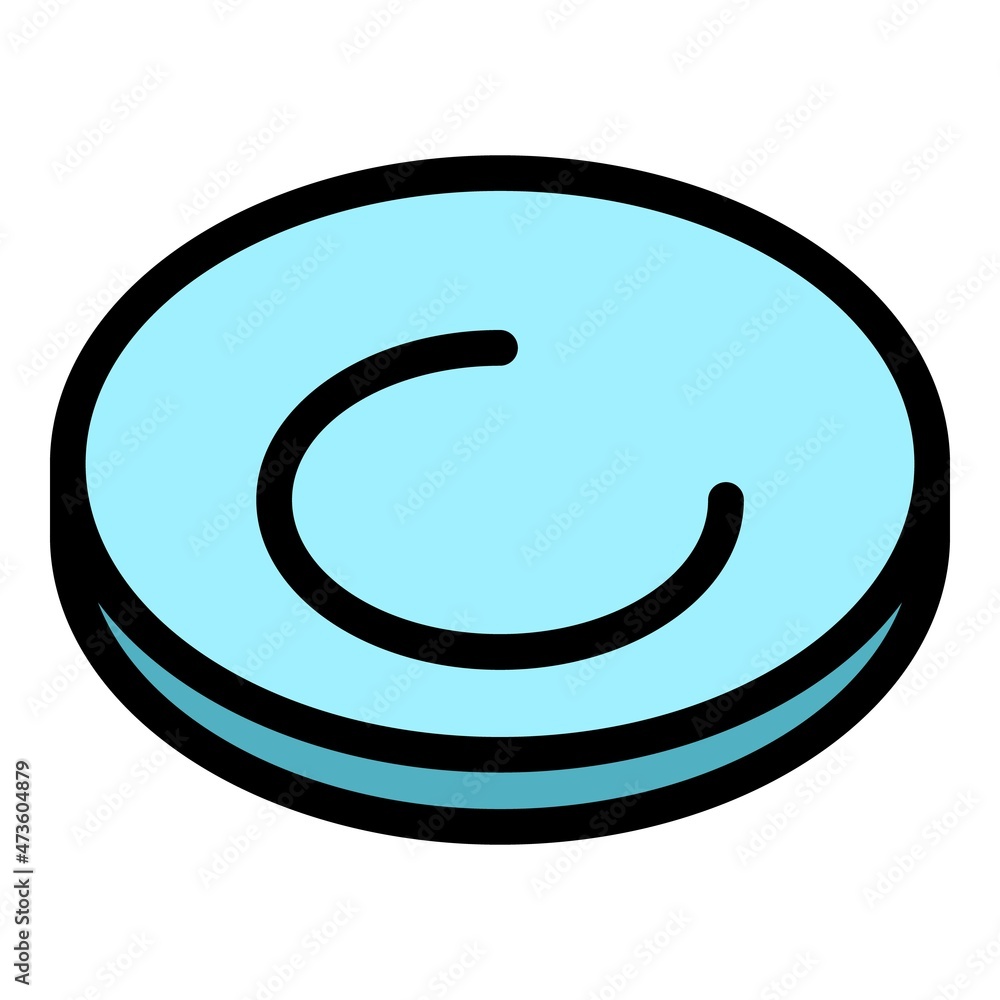 Porcelain plate icon. Outline porcelain plate vector icon color flat isolated Porcelain plate icon. Outline porcelain plate vector icon color flat isolated