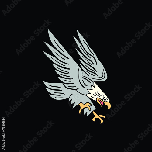 eagle illustration print on tshirts sweatshirts and souvenirs vector Premium Vector