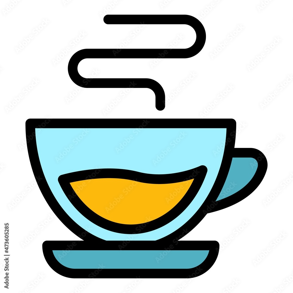 Drink cup icon. Outline drink cup vector icon color flat isolated