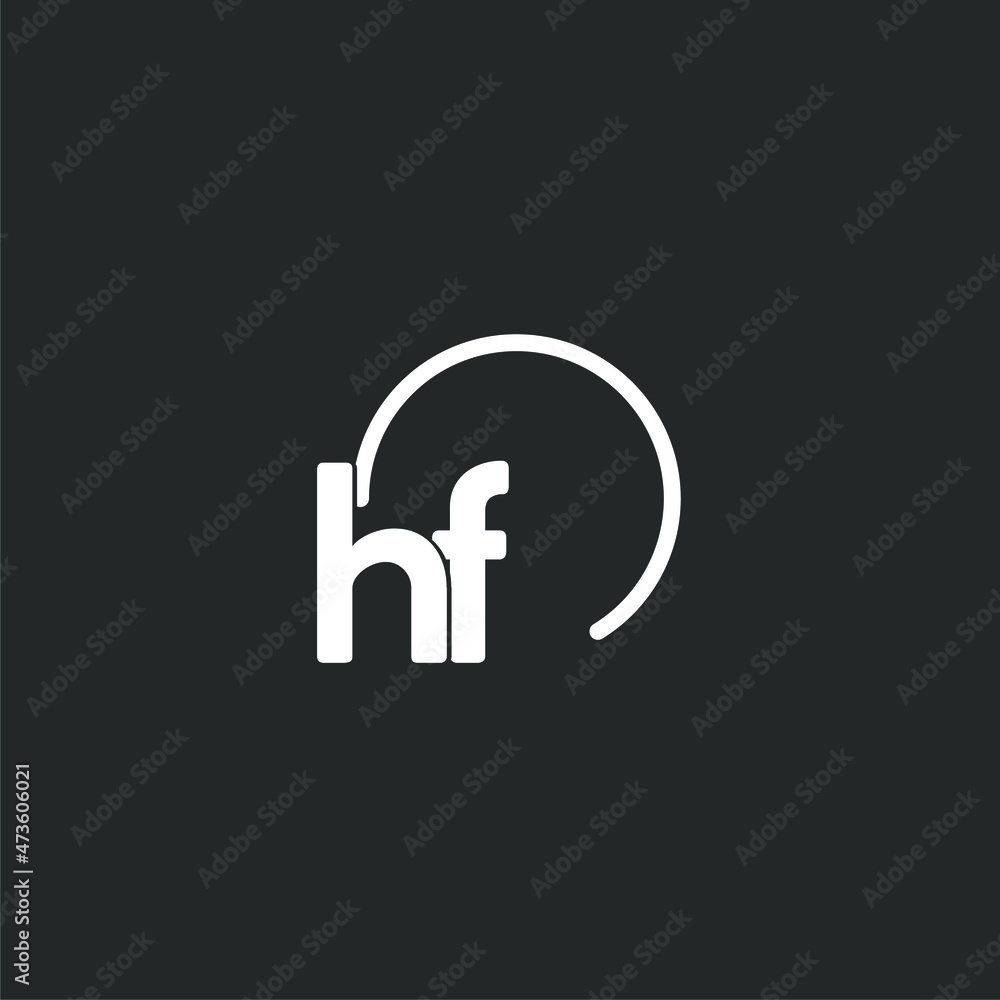 HF initial logo with rounded circle Stock Vector | Adobe Stock