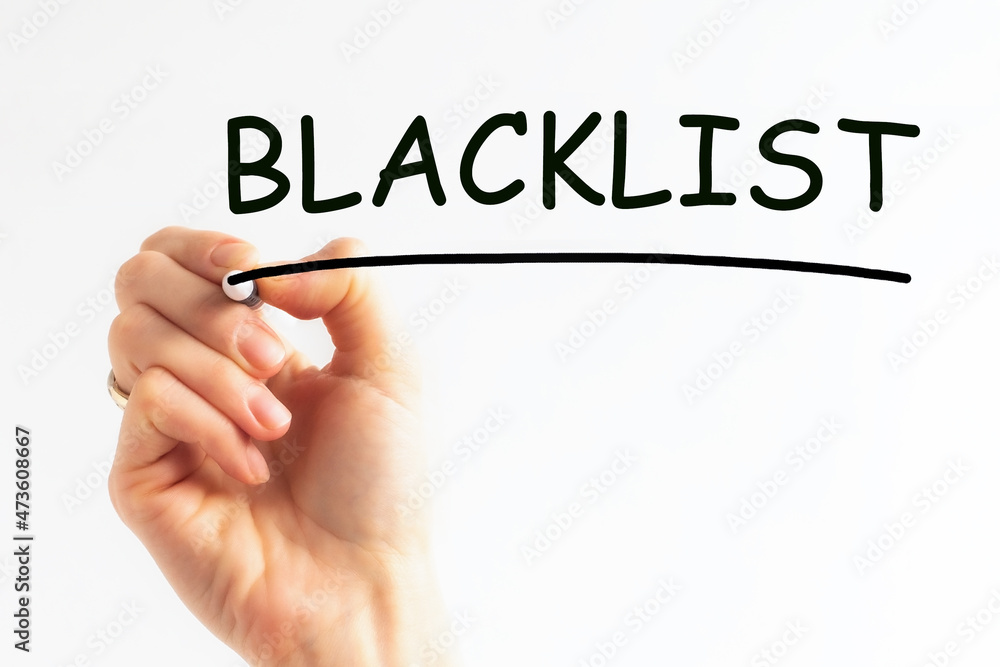 hand writing inscription blacklist with marker, concept, stock image hand writing inscription blacklist with marker, concept, stock image