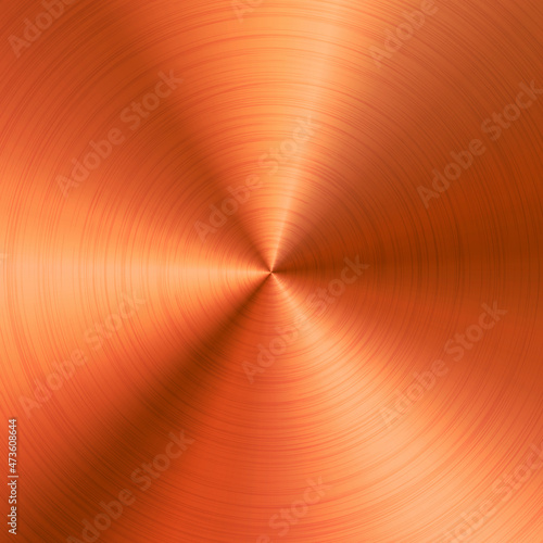 Realistic copper texture. Brushed stainless steel plate. Polished metal surface. Scratched industrial background. Vector illustration.