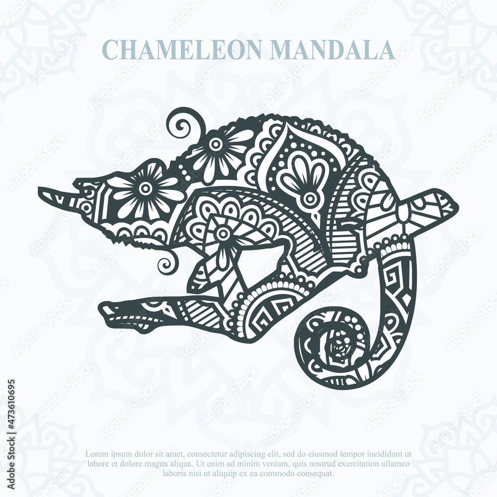 CHAMELEON Mandala. Boho Style elements. Animals boho style drawn. vector illustration. CHAMELEON Mandala. Boho Style elements. Animals boho style drawn. vector illustration.