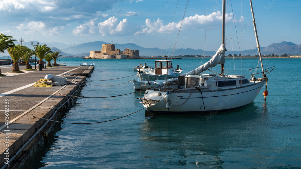 Fototapeta premium Yachts at the Mediterranean pier