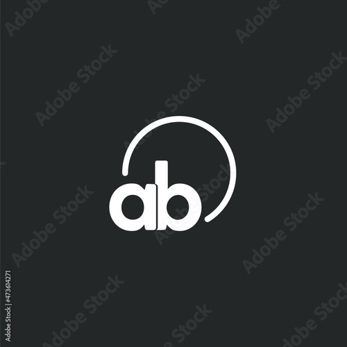 AB initial logo with rounded circle