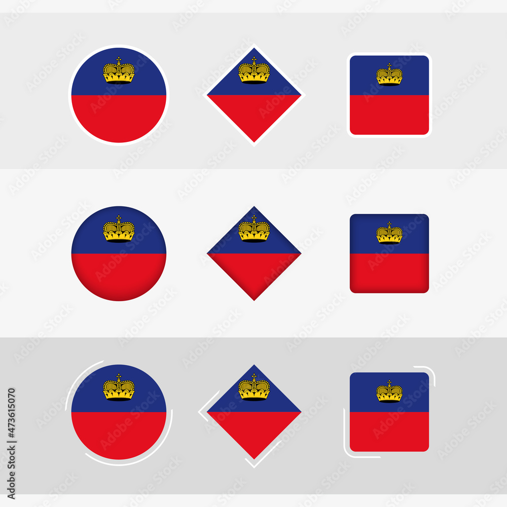 Liechtenstein flag icons set, vector flag of Liechtenstein.