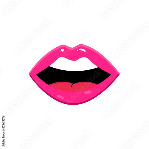 Pink Lips Open Female Talking Mouth 