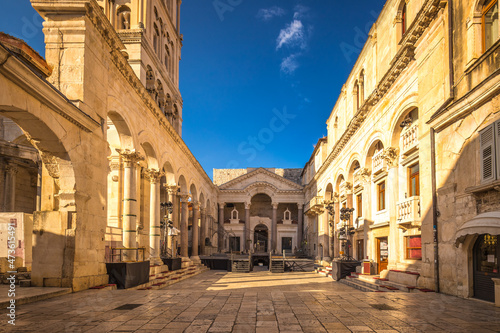 The peristyle, central square within the Diocletian's Palace in historic centre of Split, Croatia, Europe. © Viliam
