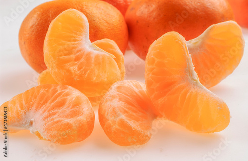 Tangerines fruit on white background. Brazilian agribusiness.