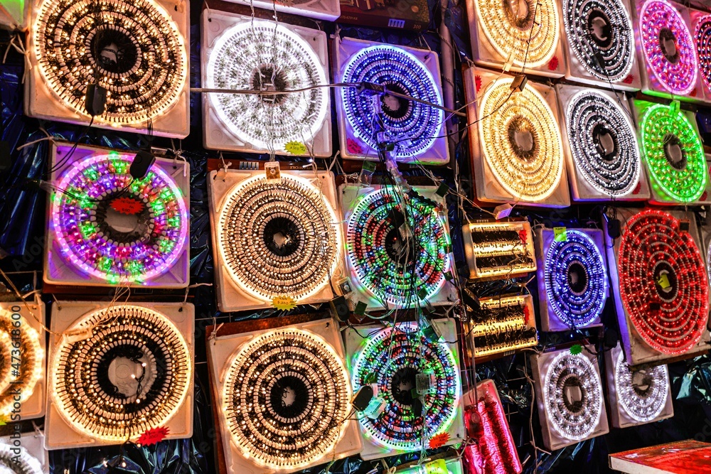 light shop, stand, point of sale, Christmas lights, extensions