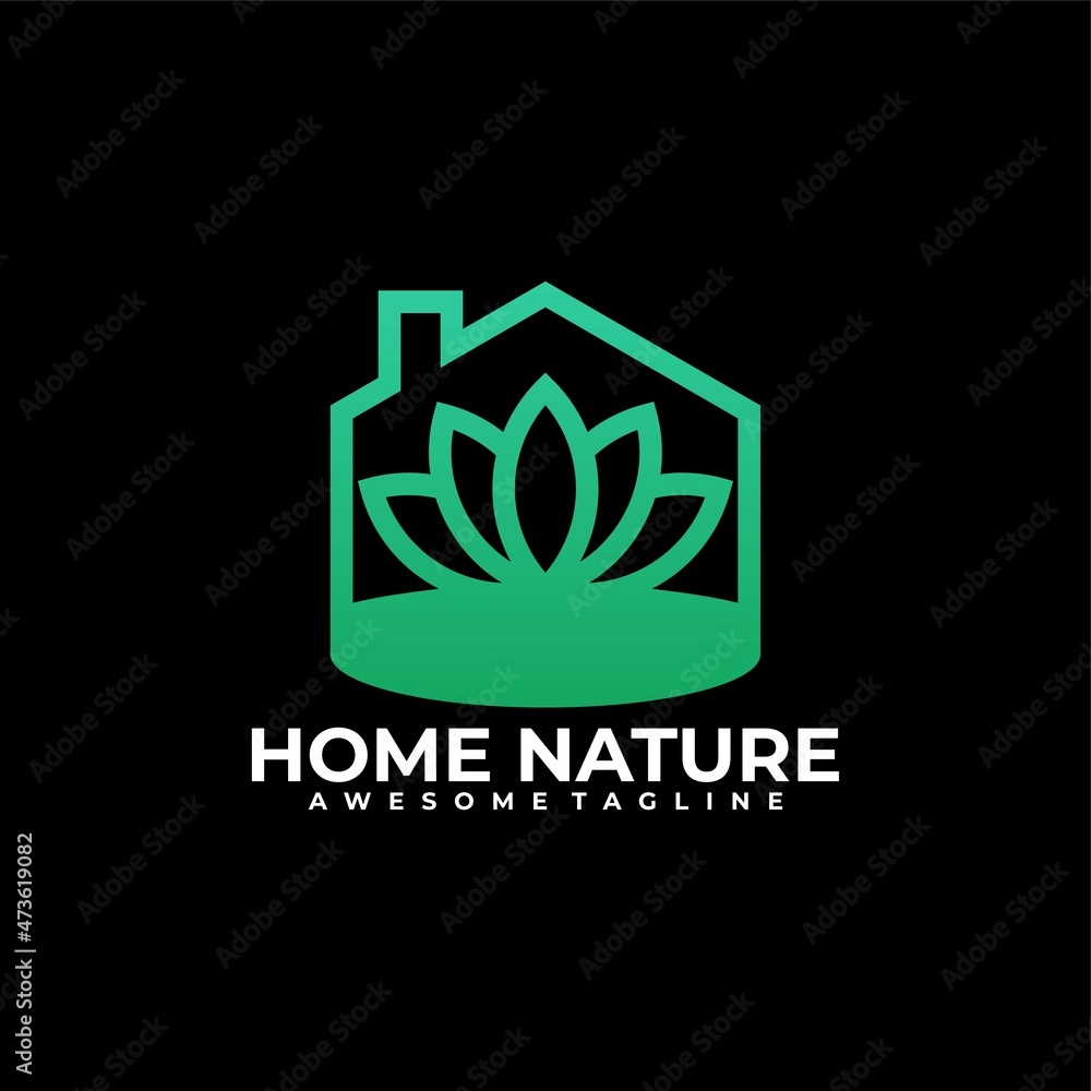 Home flower logo design template Home flower logo design template