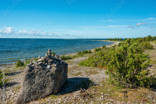 Beautiful Landscape scenery at Sääretirp, Kassari küla, Hiiumaa vald, Hiiu maakond, Estonia. This unusual name marks the location of a unique headland. photo