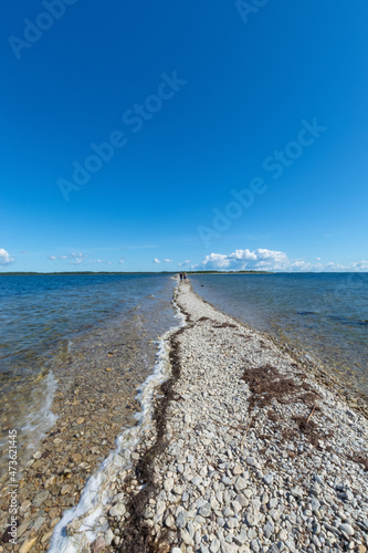 Beautiful Landscape scenery at Sääretirp, Kassari küla, Hiiumaa vald, Hiiu maakond, Estonia. This unusual name marks the location of a unique headland photo