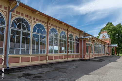 View of old vintage railway station, Haapsalu, Estonia