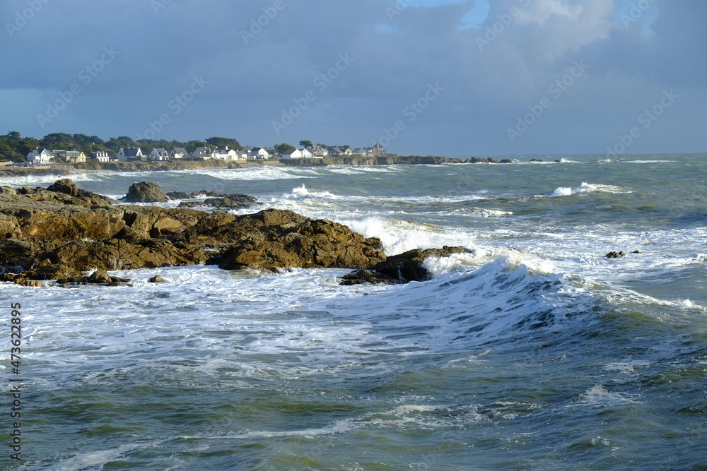 Some big waves at the rock coast Some big waves at the rock coast