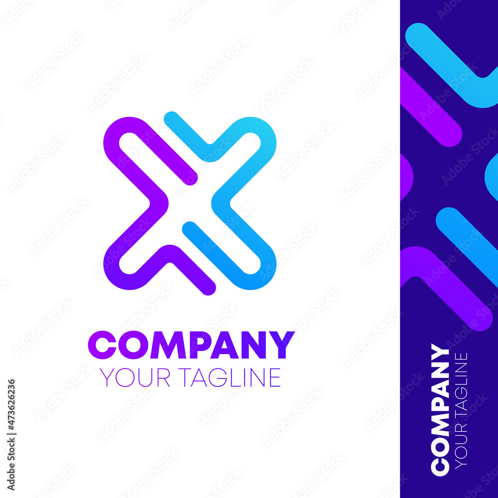 Abstract Gradient Letter X Modern Logo Design Template Abstract Gradient Letter X Modern Logo Design Template