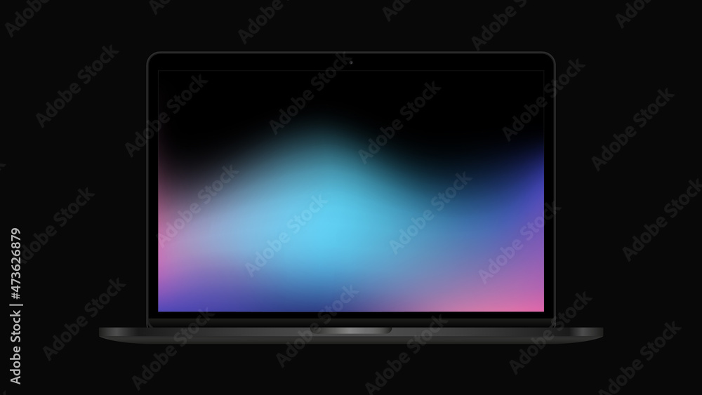 Isolated Laptop Mockup. Air Model with Blue Gradient Screen. Vector illustration Isolated Laptop Mockup. Air Model with Blue Gradient Screen. Vector illustration