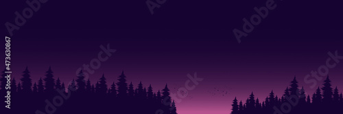 tree silhouette landscape vector illustration good for wallpaper, background, web banner, backdrop, tourism design and design template