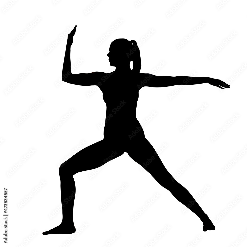 Female Silhouette in a variation of the Dancing Shiva Pose