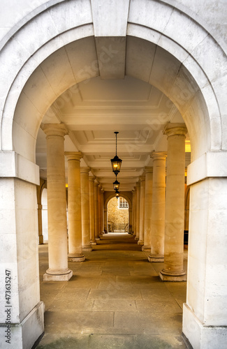 Beautiful arches of the cloisters in Inner Temple  London  England