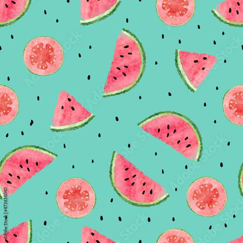 Seamless fruit pattern with...