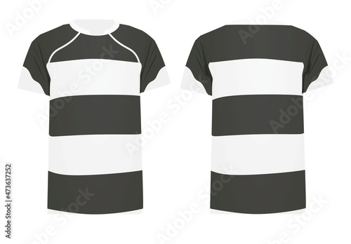 White and black striped t shirt jersey. vector