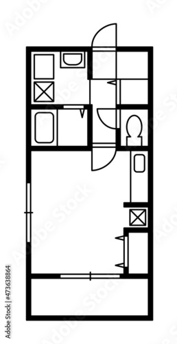 ワンルームの間取り図