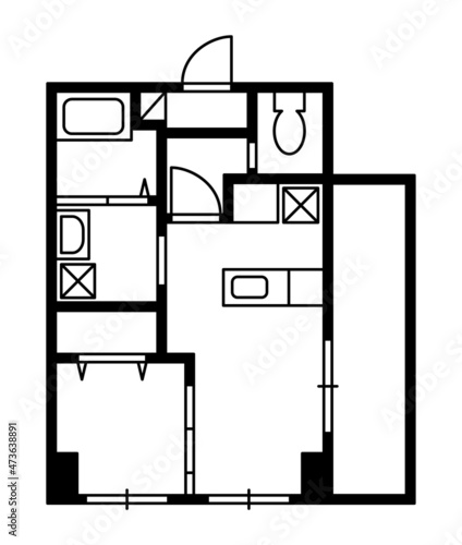 1LDKの間取り図 photo