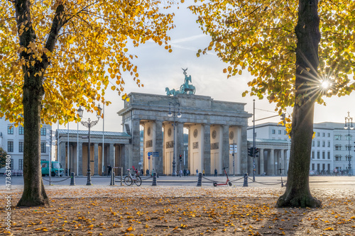 Brandenburg Gate (Brandenburger Tor) in autumn, Berlin, Germany photo