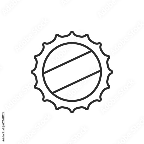 Beer cap icon. Beer cap icon isolated on white background. Brewery related icon. Vector illustration