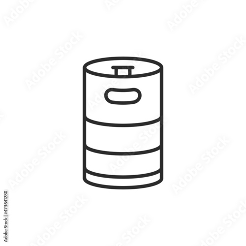 Steel barrel icon. Steel barrel for beer isolated on white background. Brewery-related icon. Vector illustration